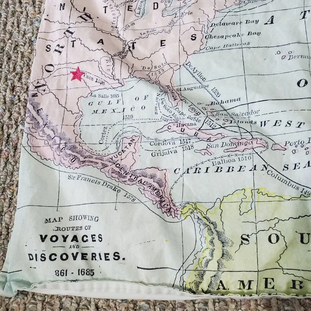 Lot Of 2 Pottery Barn Teen Junk Gypsy Adventure Map Euro Size 26